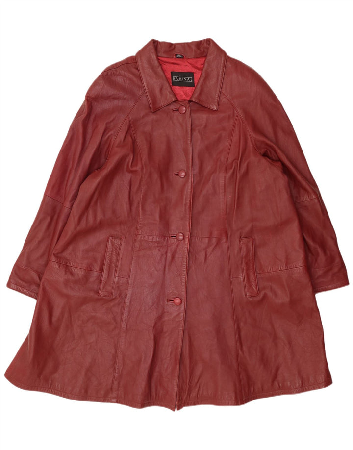 Barisal Manteau en cuir surdimensionné pour femme EU 48 2XL Cuir marron