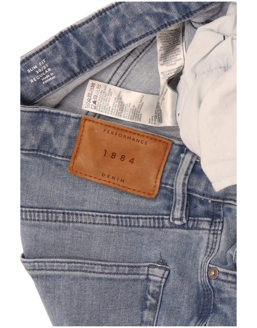 Marks & Spencer Jean Slim Regular Homme W30 L31 Bleu Coton