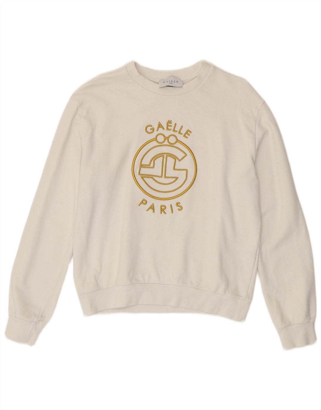 Gaelle Sweat-shirt surdimensionné graphique pour femme UK 10 Petit coton blanc