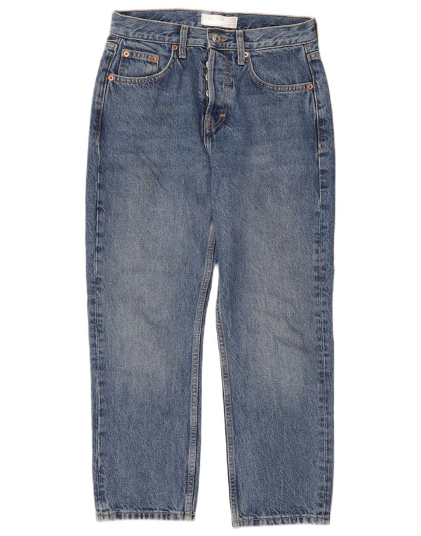 Topshop Womens Editor Tapered Jeans UK 8 W26 L28 Bleu Coton
