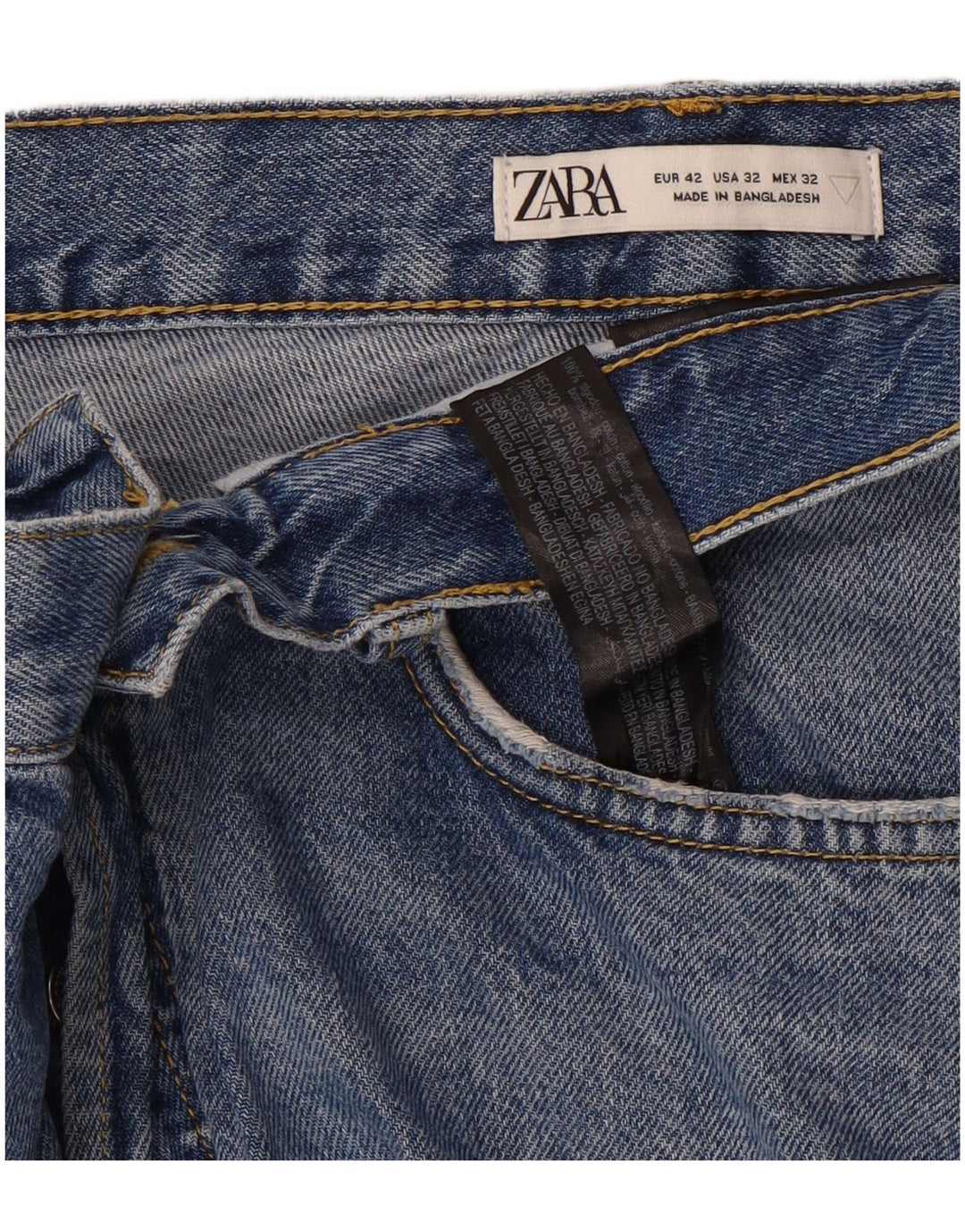 ZARA Jean fuselé pour homme EU 42 Large W32 L26 Bleu Coton