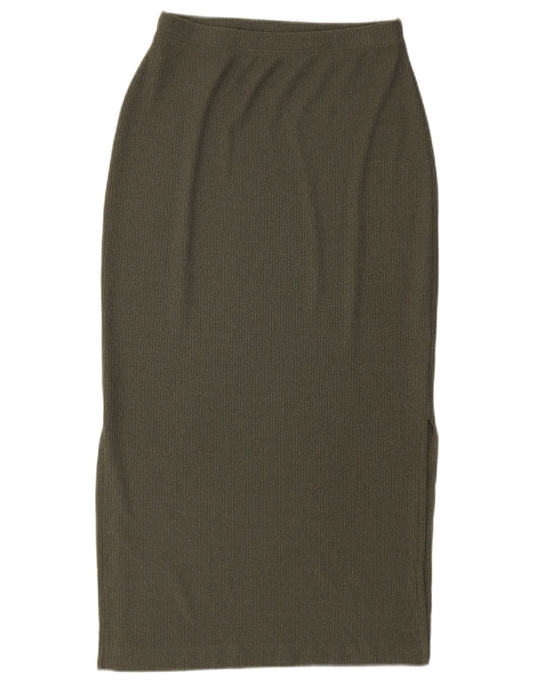Marks & Spencer Jupe mi-longue en tricot pour femme UK 12 Medium W28 Kaki Polyester