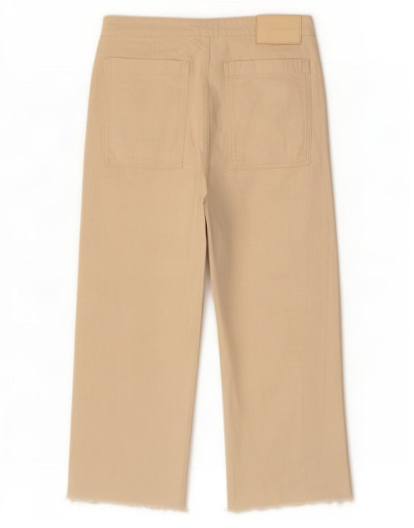 Zara Jean taille haute jambe large pour femme EU 44 XL W34 L28 Beige