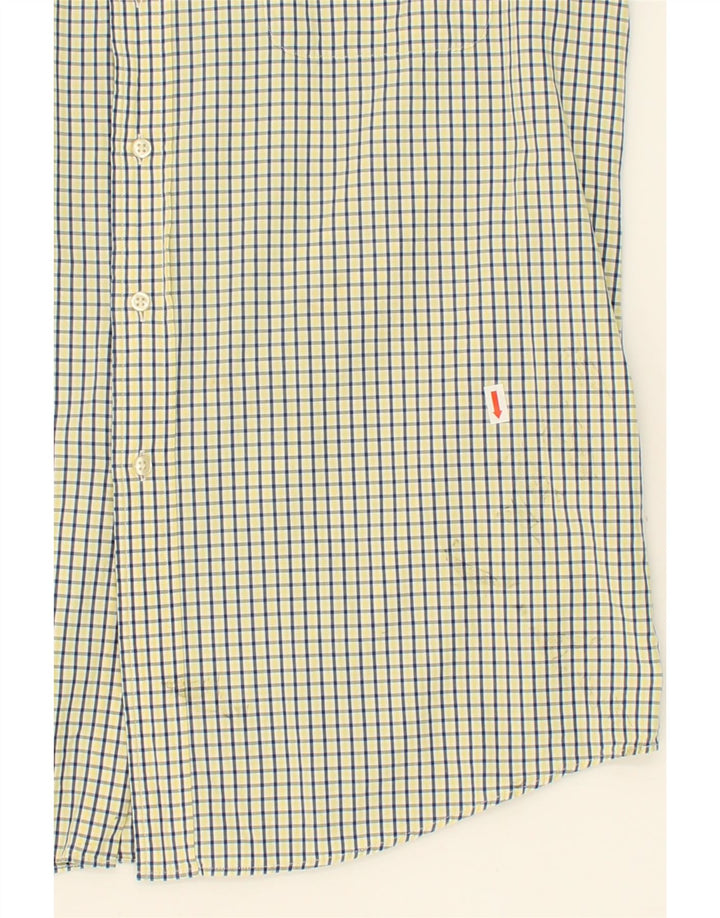 TOMMY HILFIGER Mens Regular Fit Shirt Size 16 Large Yellow Check Cotton Vintage Tommy Hilfiger and Second-Hand Tommy Hilfiger from Messina Hembry 