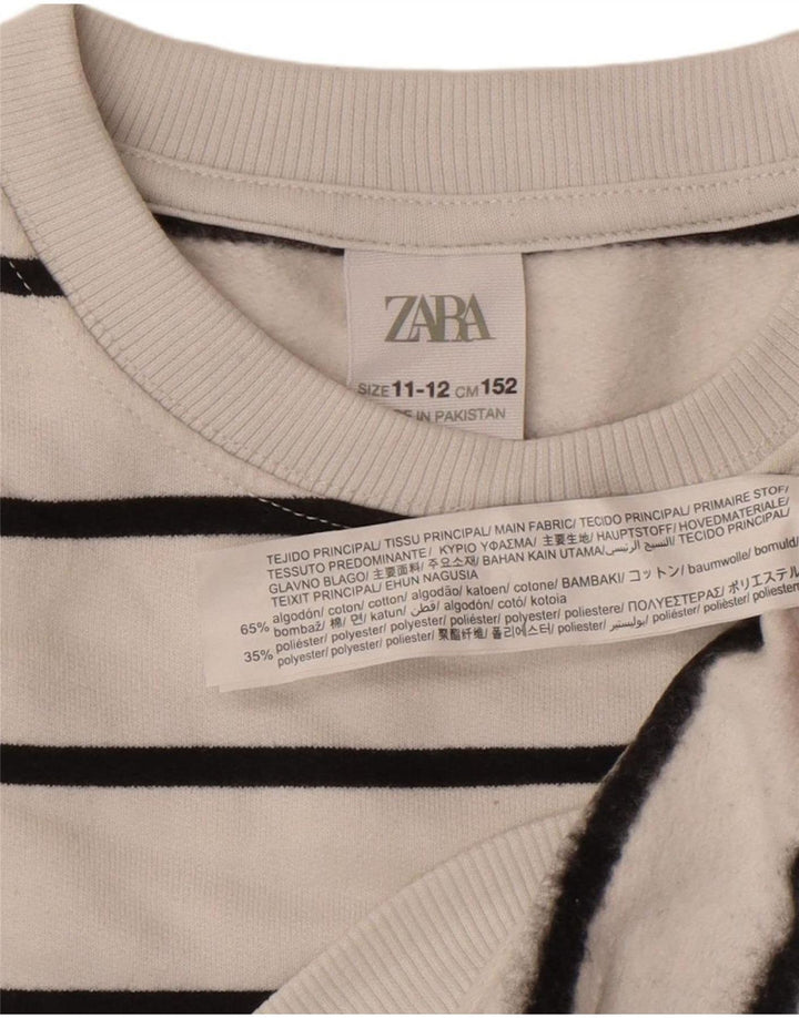 Zara Sweat-shirt Garçon 11-12 ans Blanc Rayé Coton