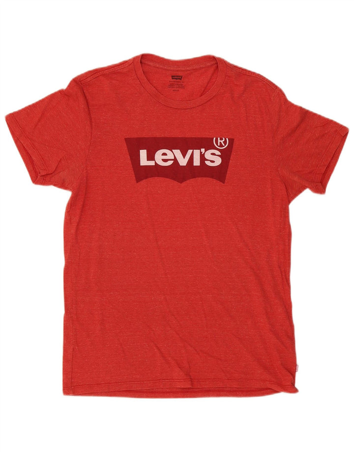 Levi's Tee-Shirt Graphique Homme Small Rouge Moucheté Coton