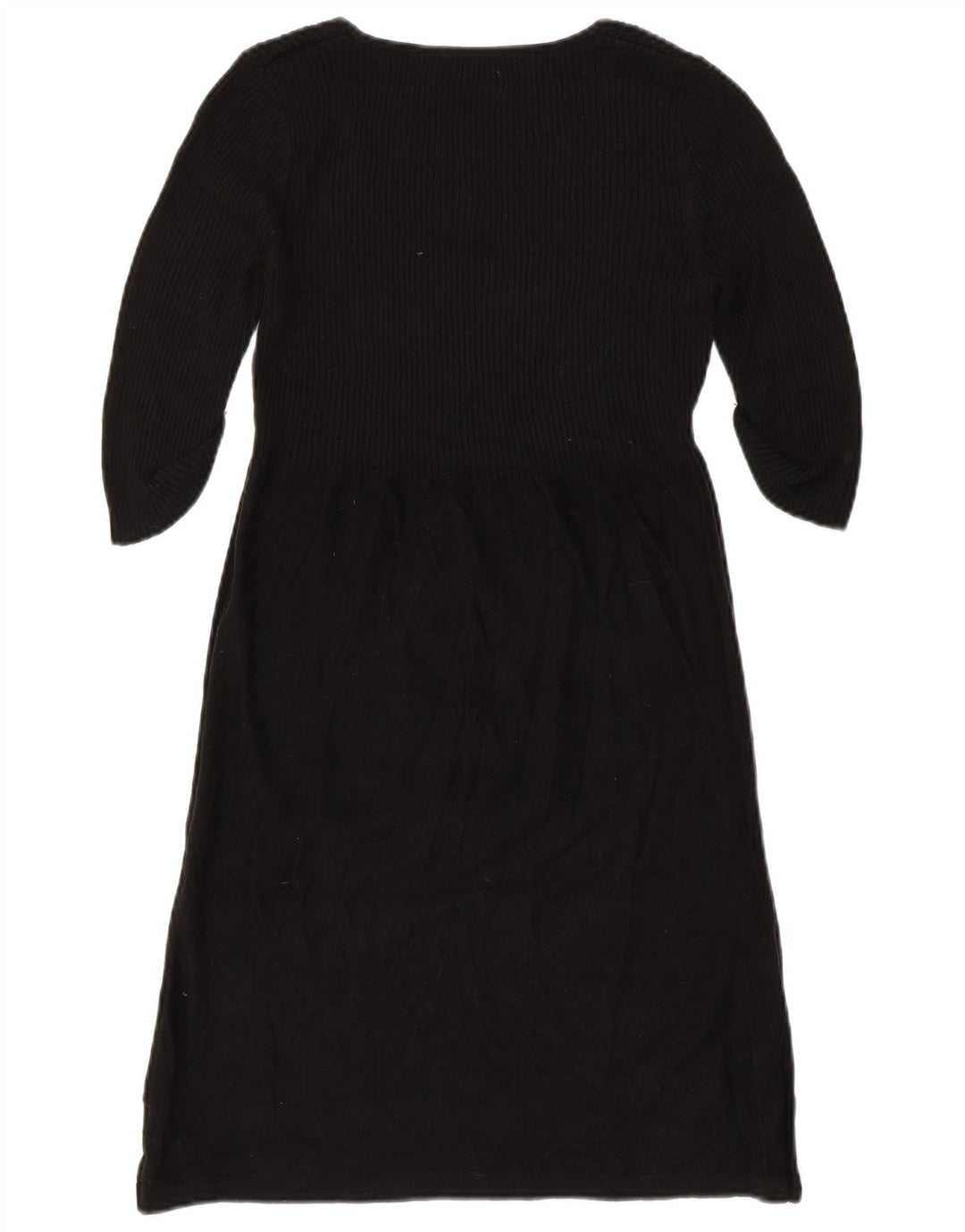 CALVIN KLEIN Robe pull à manches 3/4 pour femme UK 10 Small Acrylique noir