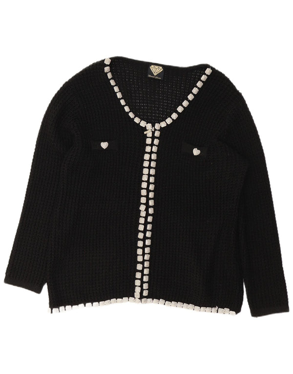 Sarah Kern Cardigan pour femme UK 18 XL Noir à pois Polyacrylique