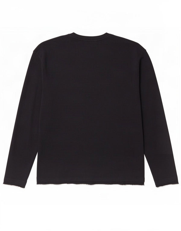 Zara Homme Top Manches Longues Coton Bleu Marine Moyen
