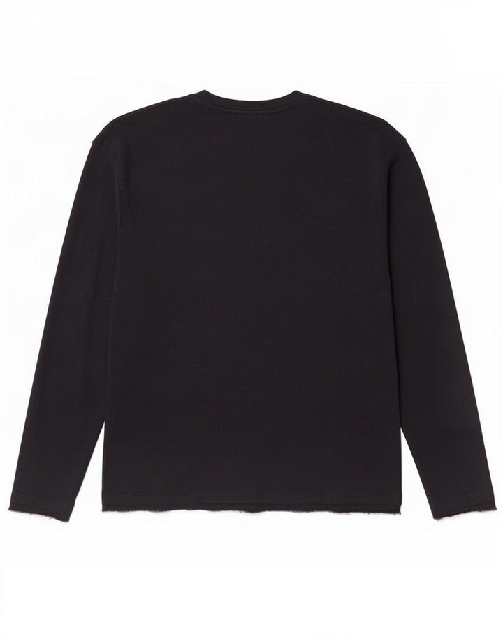 Zara Homme Top Manches Longues Coton Bleu Marine Moyen