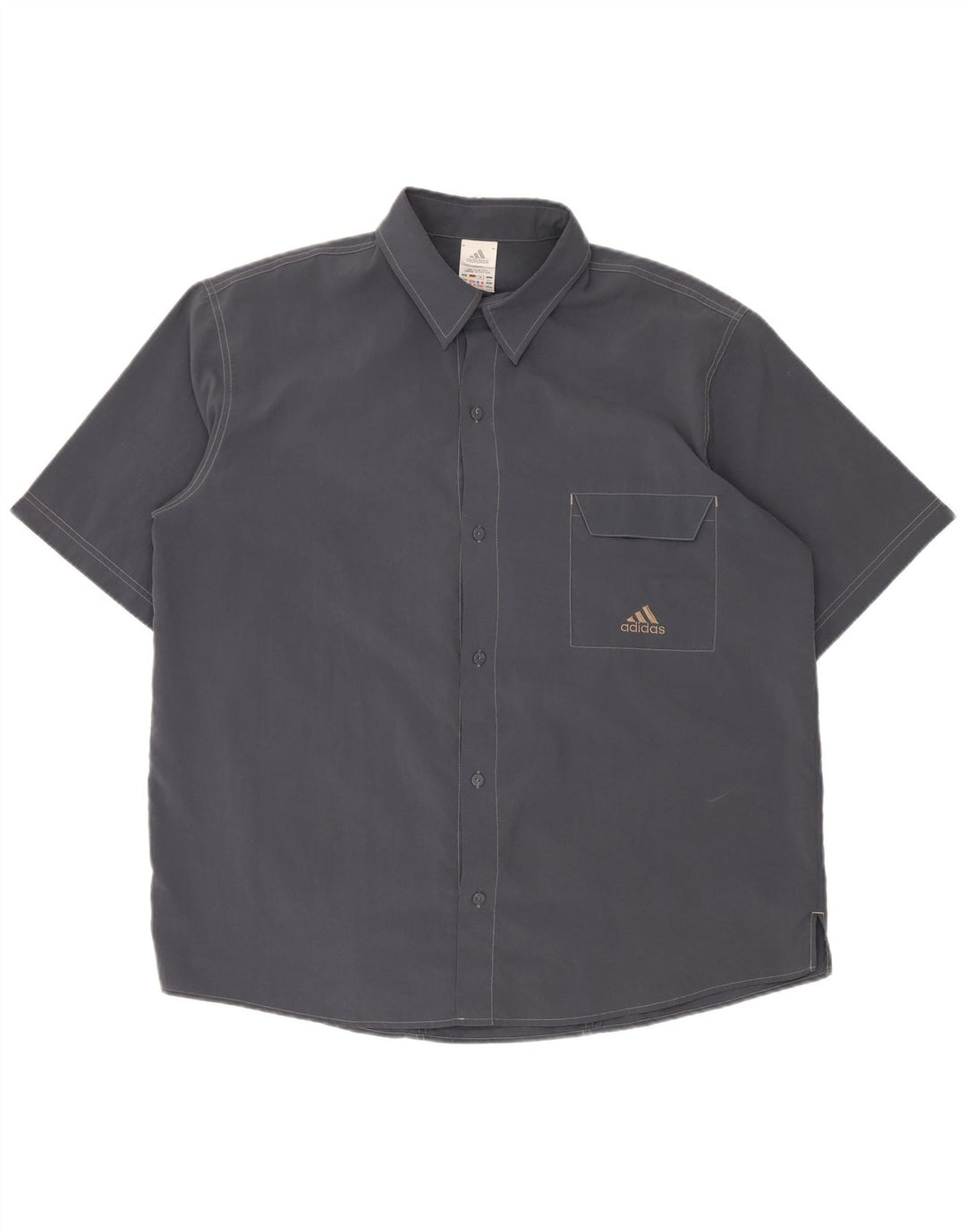 ADIDAS Chemise à manches courtes pour hommes UK 46/48 XL Bleu Marine Polyester