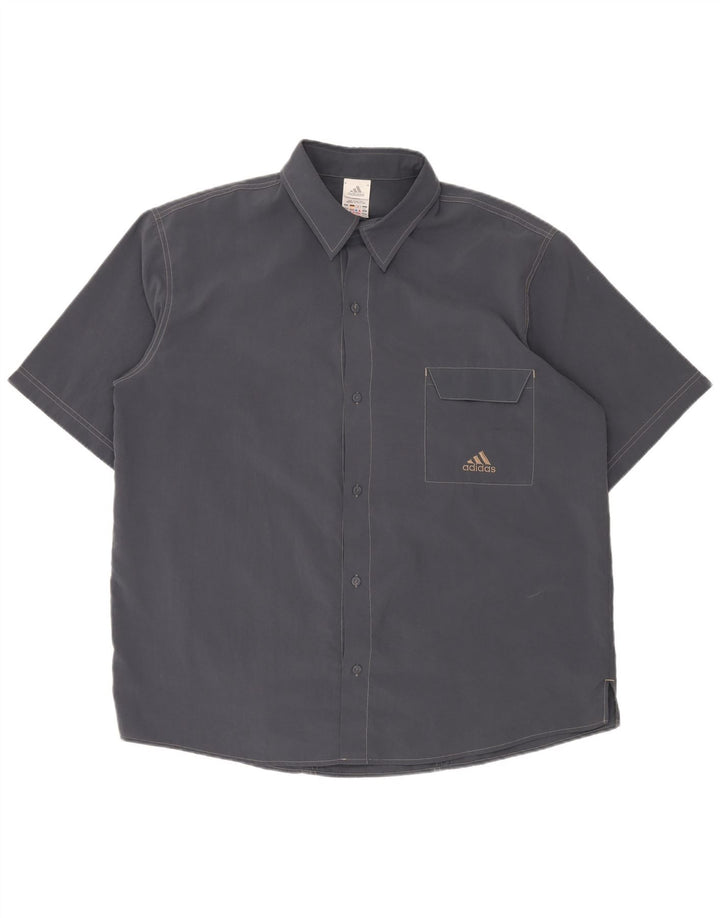 ADIDAS Chemise à manches courtes pour hommes UK 46/48 XL Bleu Marine Polyester