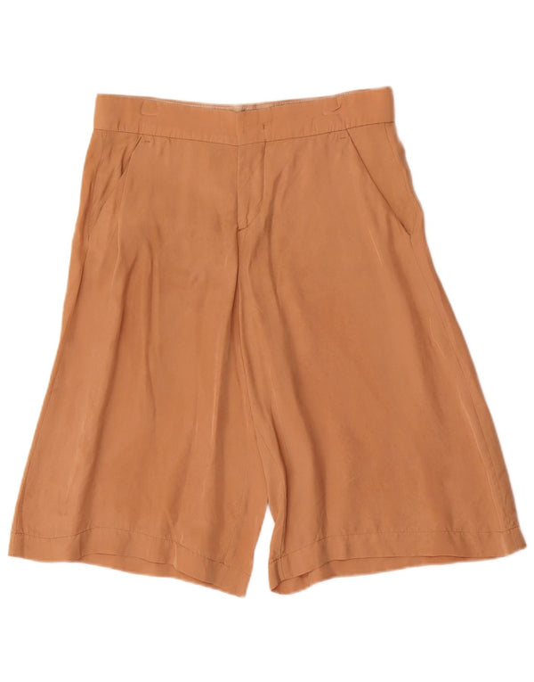 Zara Bermuda à jambe large pour femme Small W26 Beige Cupro