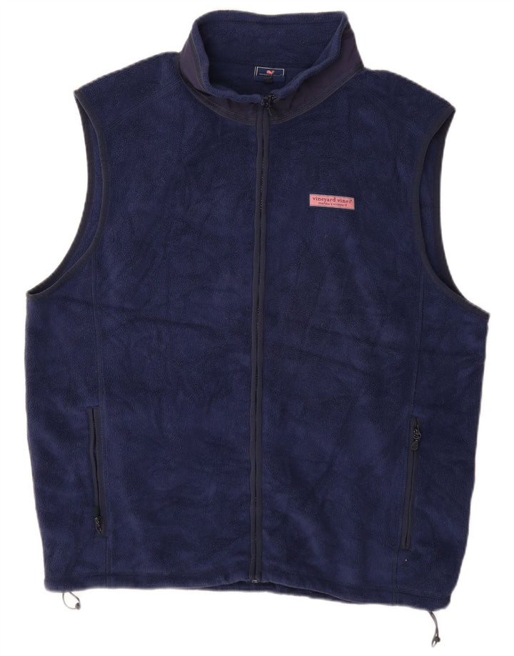 VINEYARD VINES Gilet Polaire Homme UK 40 Large Bleu Marine Polyester