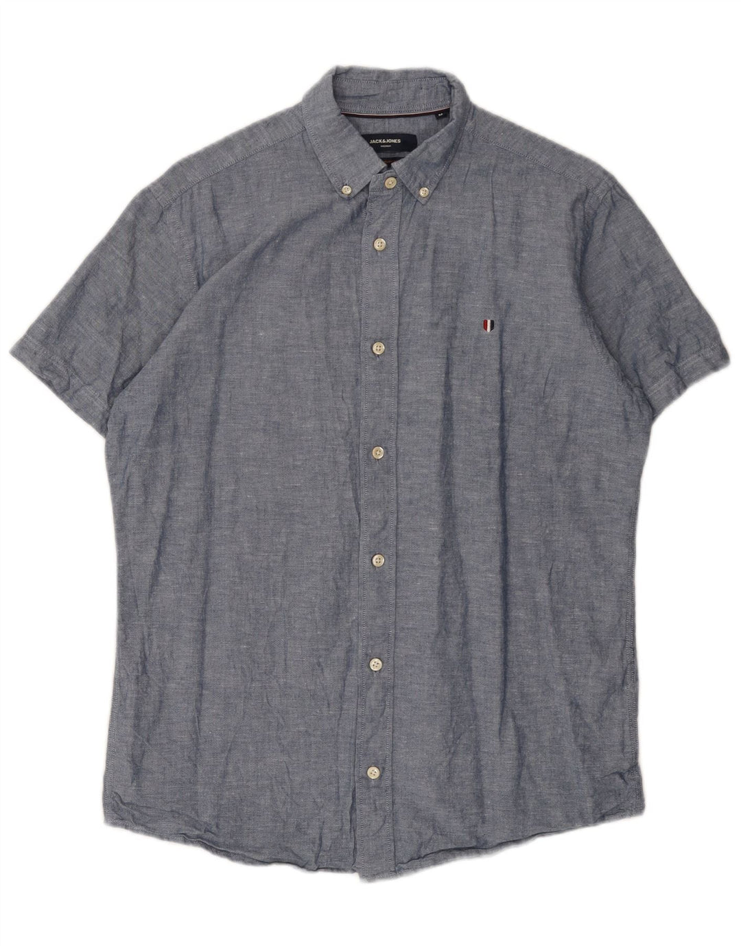 Jack & Jones Chemise à Manches Courtes Homme Bleu Moyen Coton