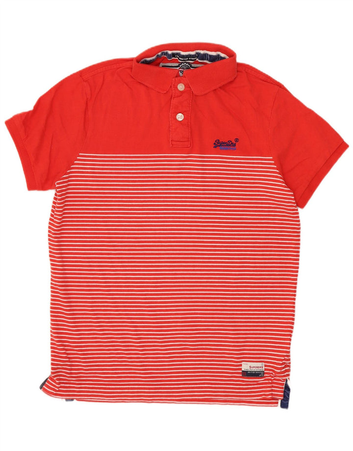 Superdry Polo Homme Rayé Rouge Moyen Coton