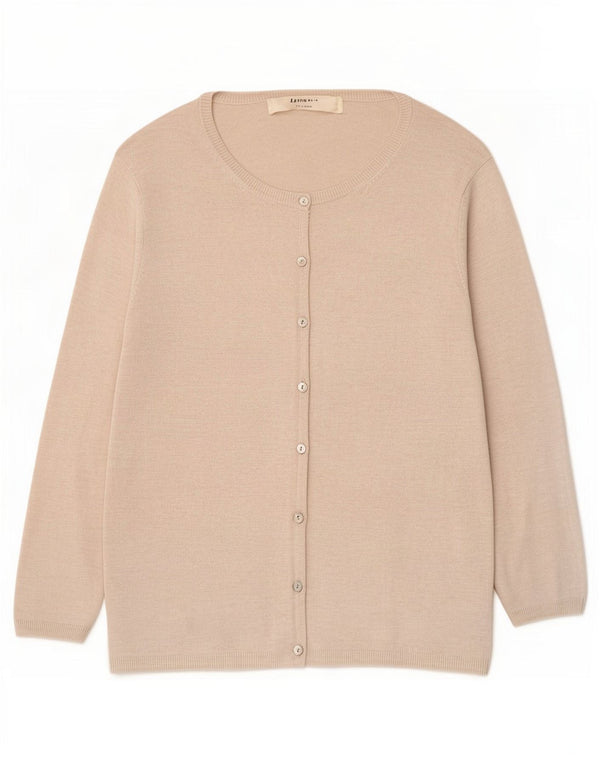 Zara Cardigan à manches 3/4 pour femme Beige moyen UK 12