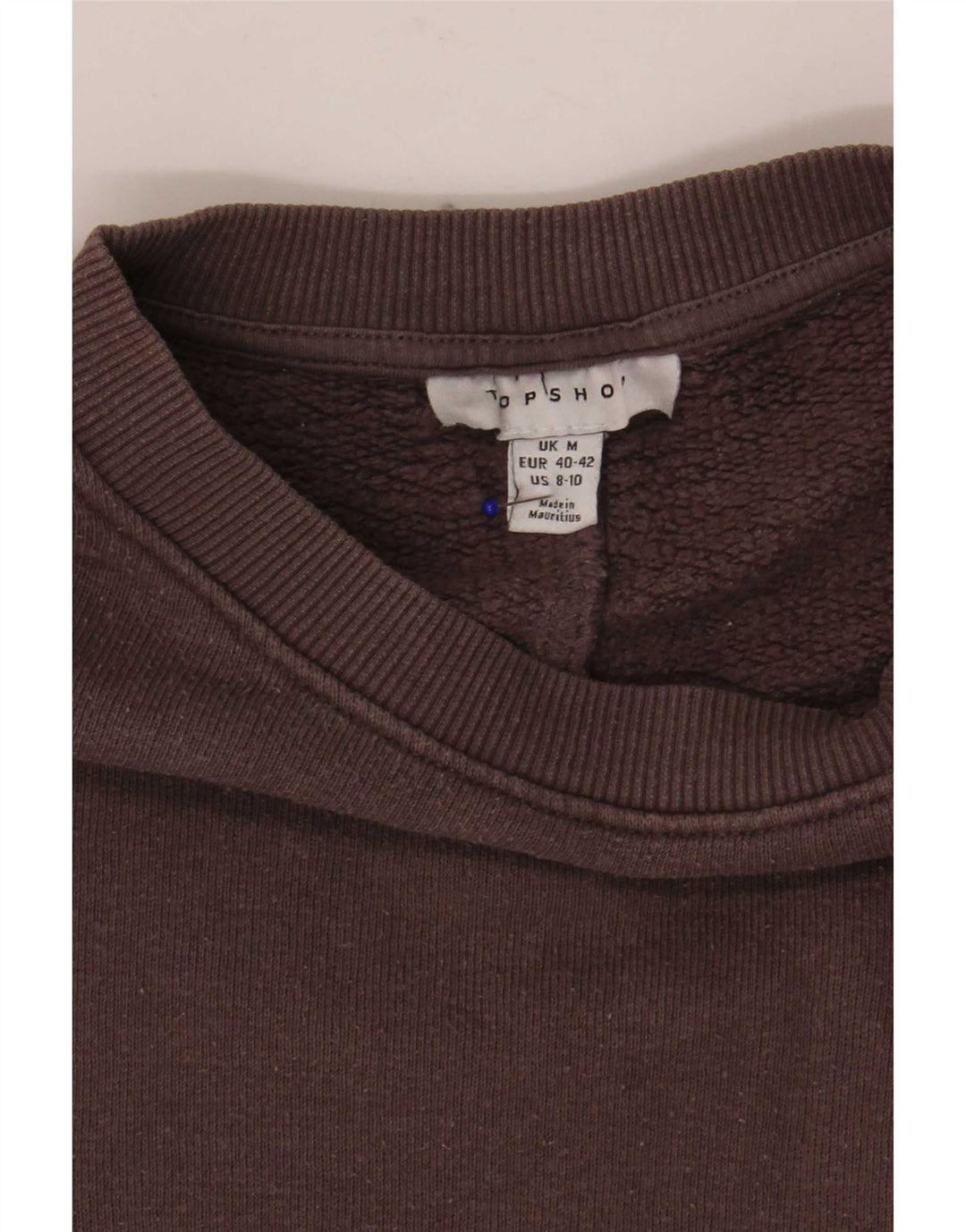 Topshop Sweat-shirt court surdimensionné pour femme UK 14 Gris moyen Coton