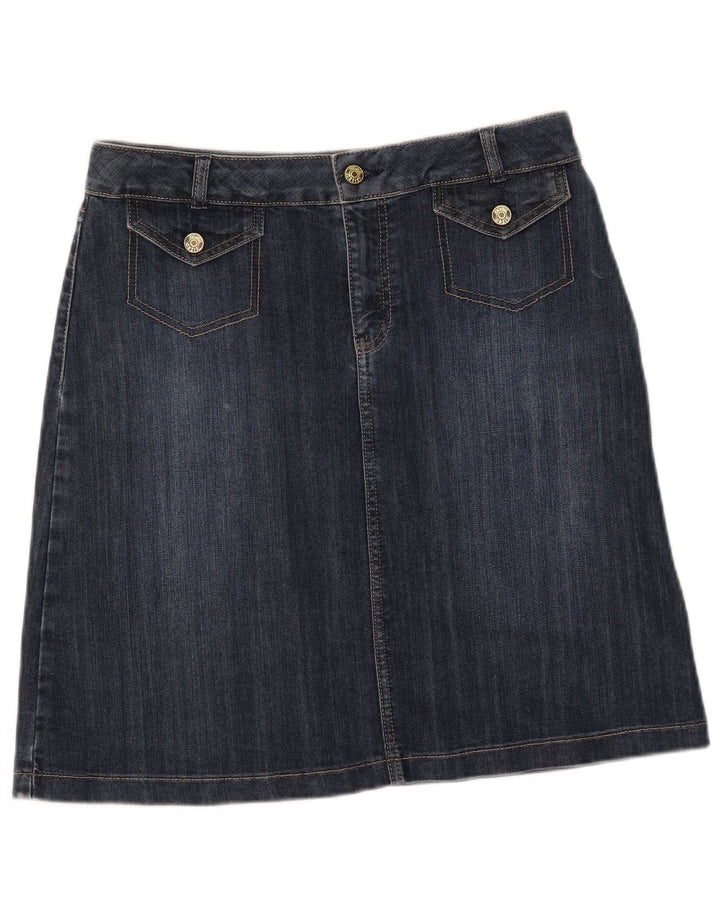 OASIS Jupe en jean pour femme UK 12 Medium W30 Bleu
