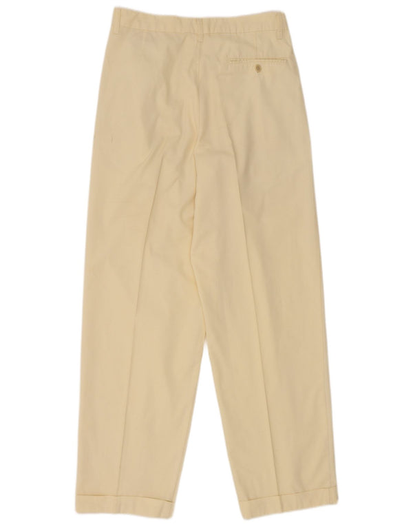 Stefanel Pantalon Chino Taille Haute Femme IT 46 Large W28 L29 Jaune