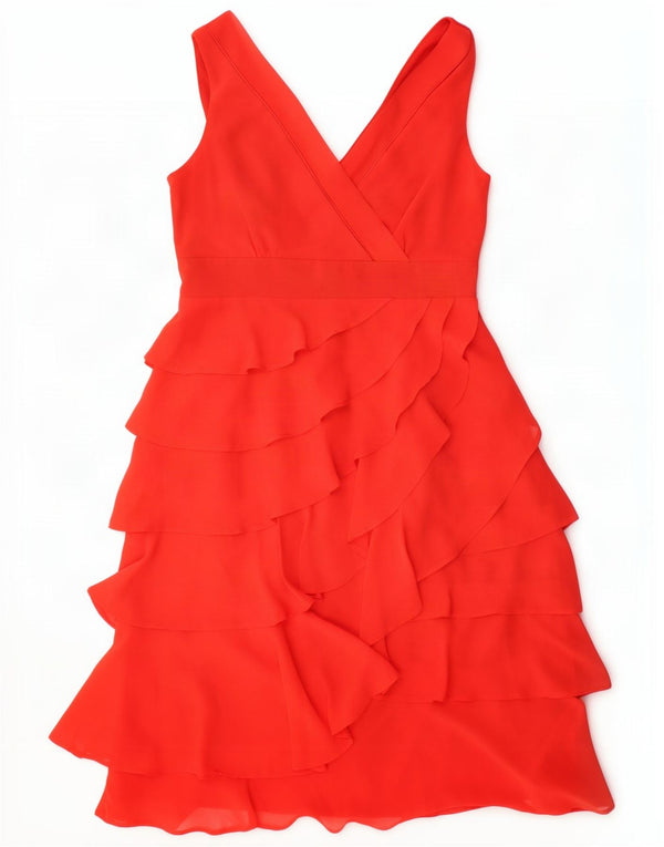 Debenhams Petite robe à volants sans manches pour femme UK 12 Rouge moyen Polyester