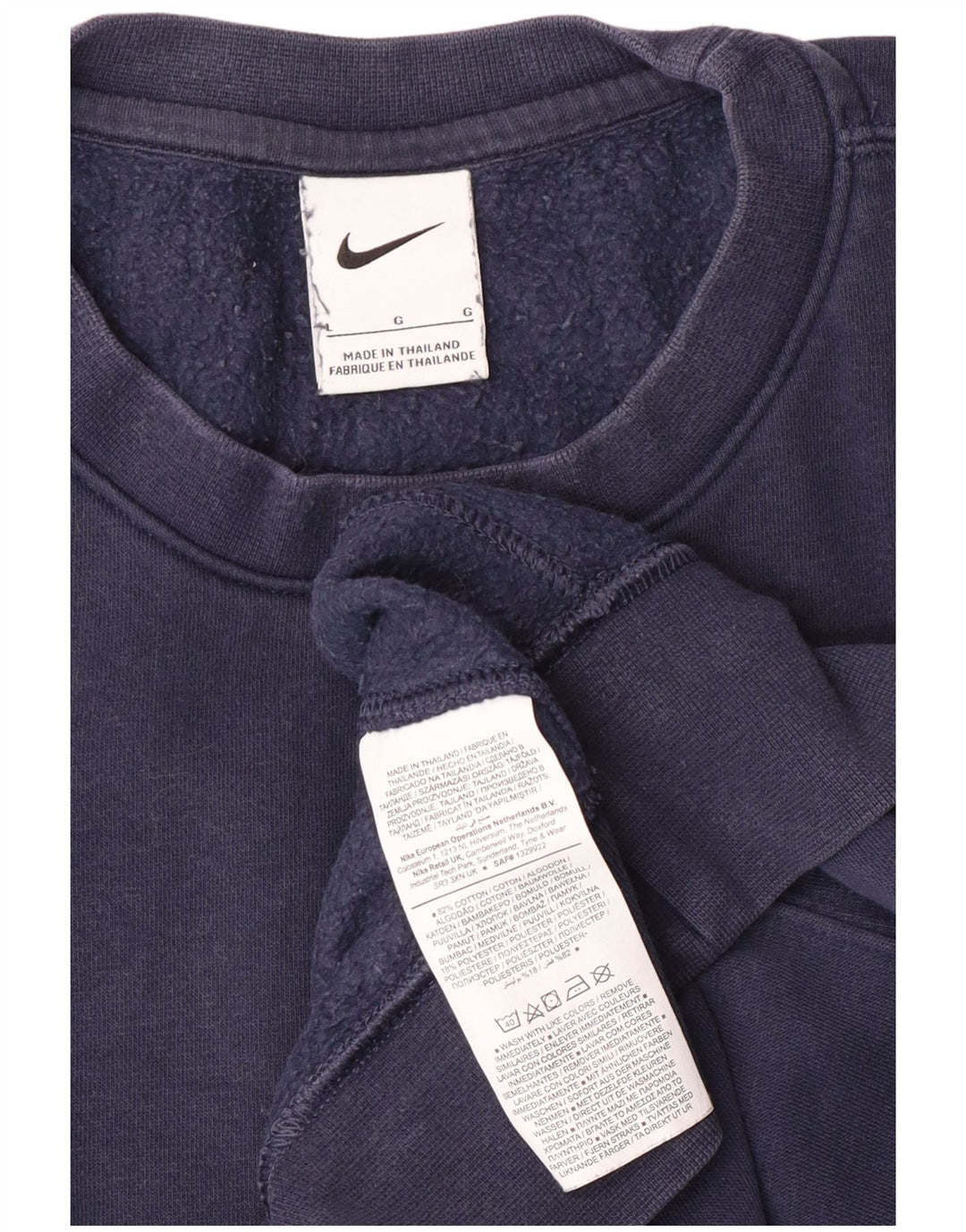 Nike Sweat-shirt pour homme en coton bleu marine Taille L
