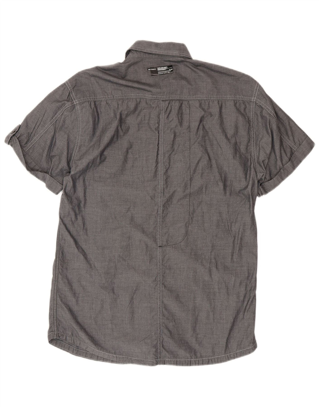 Jack & Jones Chemise à Manches Courtes Homme Gris Moyen Coton