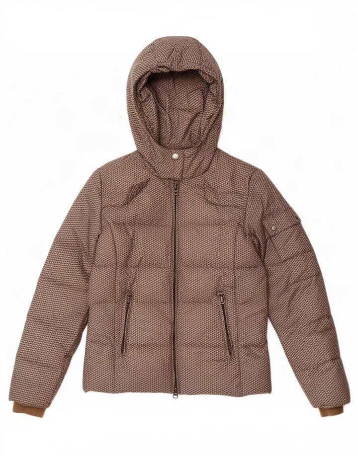 Marlboro Classics Veste matelassée à capuche pour femme EU 42 Large Gris Géométrique