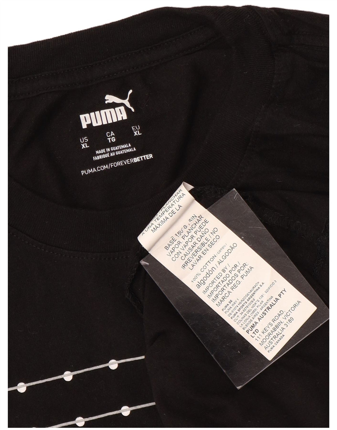 PUMA T-Shirt Graphique Homme XL Noir Coton