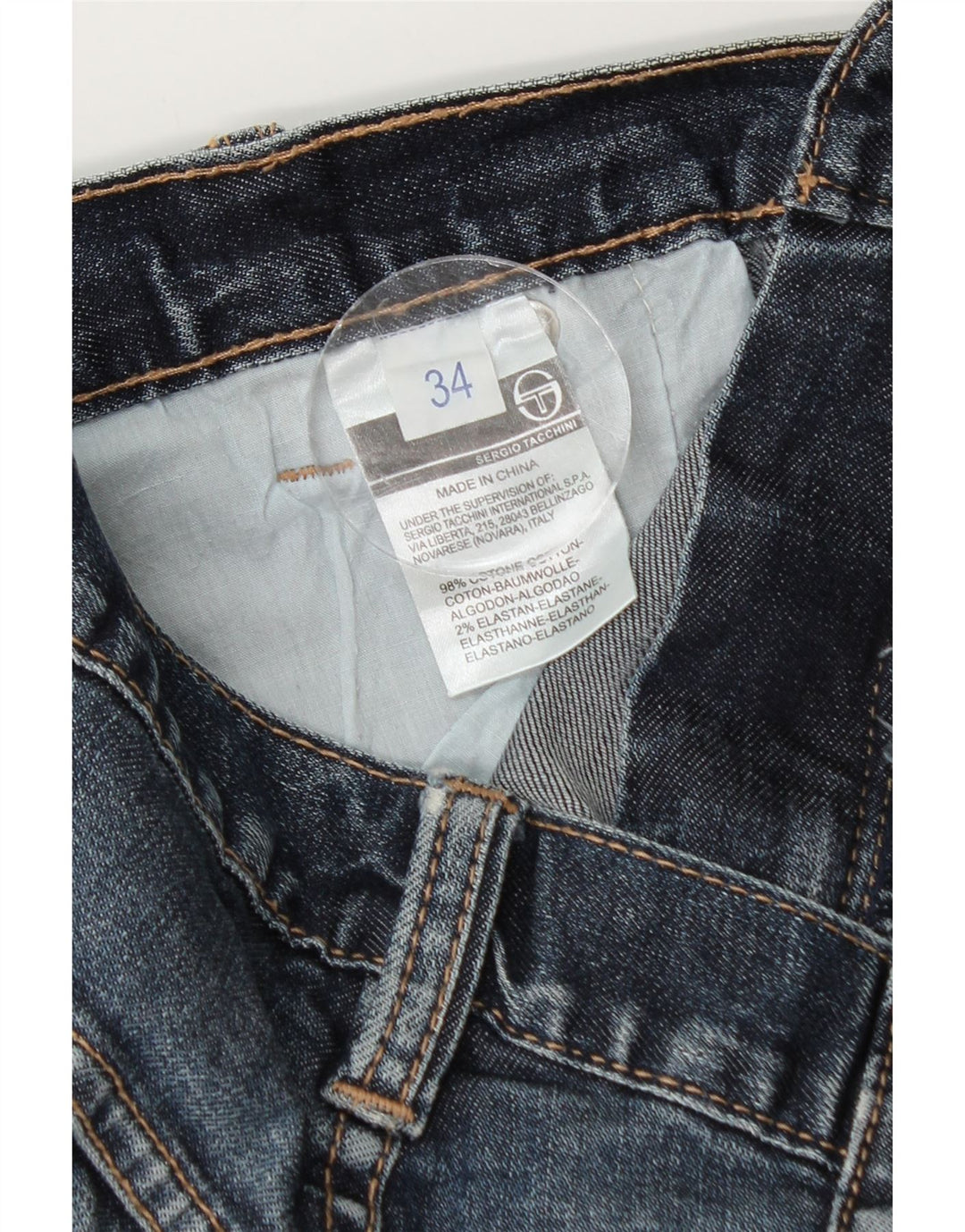 SERGIO TACCHINI Jean droit homme W34 L34 bleu coton
