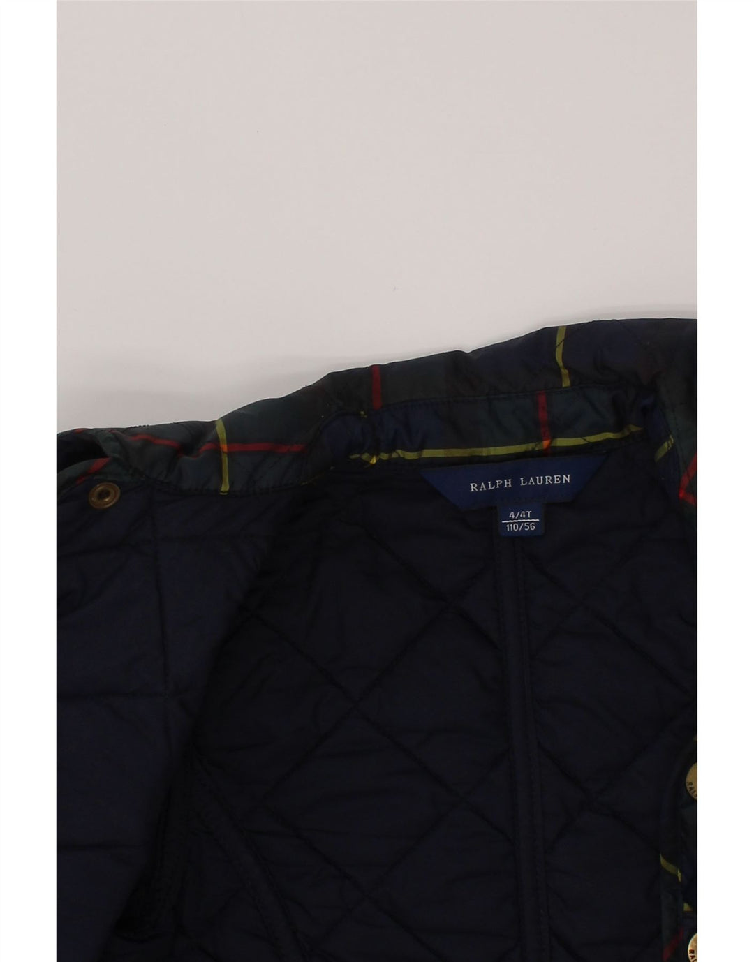 Ralph Lauren Veste matelassée fille 3-4 ans bleu marine à carreaux