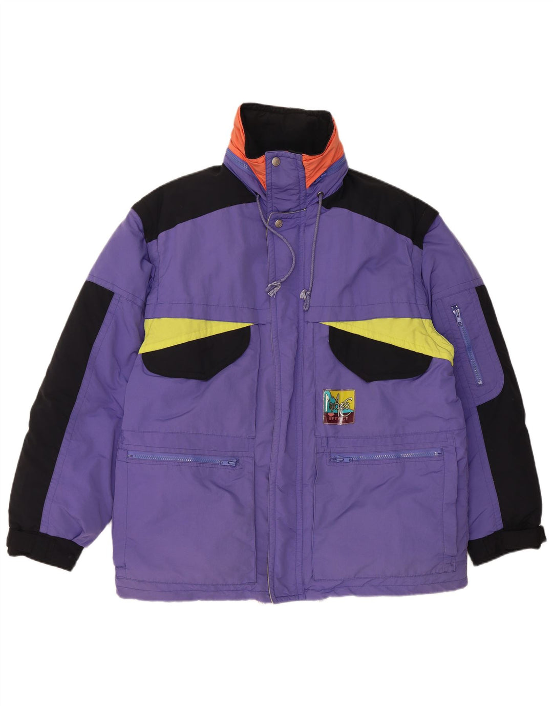 veste rembourrée vintage pour homme UK 40 Grand violet colourblock polyamide