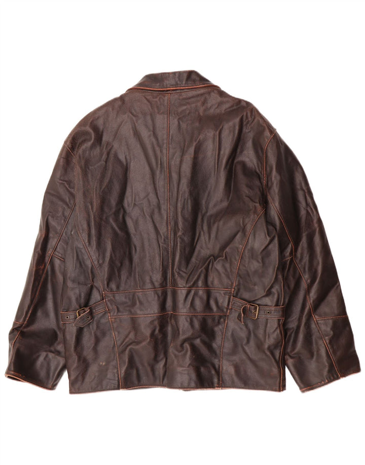 Dallas Veste en cuir pour homme UK 42 XL Cuir marron