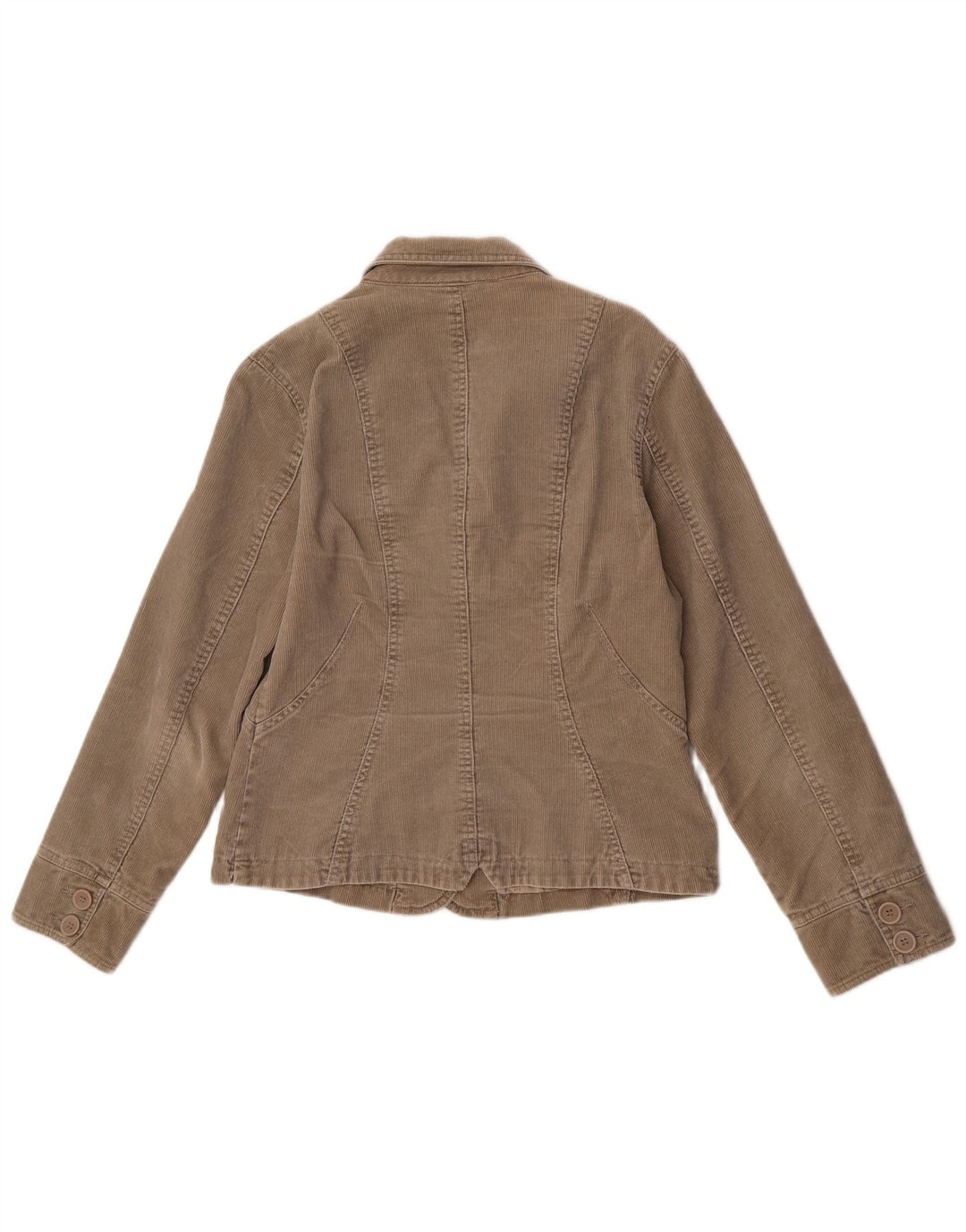 Monsoon Veste blazer en velours côtelé à 2 boutons pour femme UK 12 en coton beige moyen
