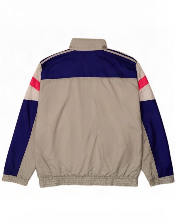 Adidas Veste de survêtement pour homme UK 38/40 Gris moyen Colourblock Polyamide