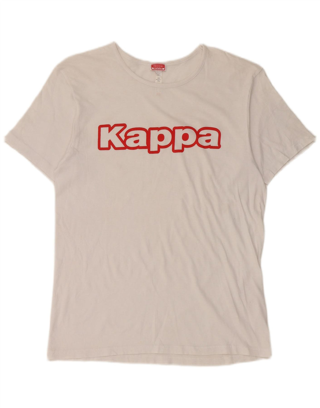 Kappa T-shirt graphique pour femme UK 14 en coton blanc moyen