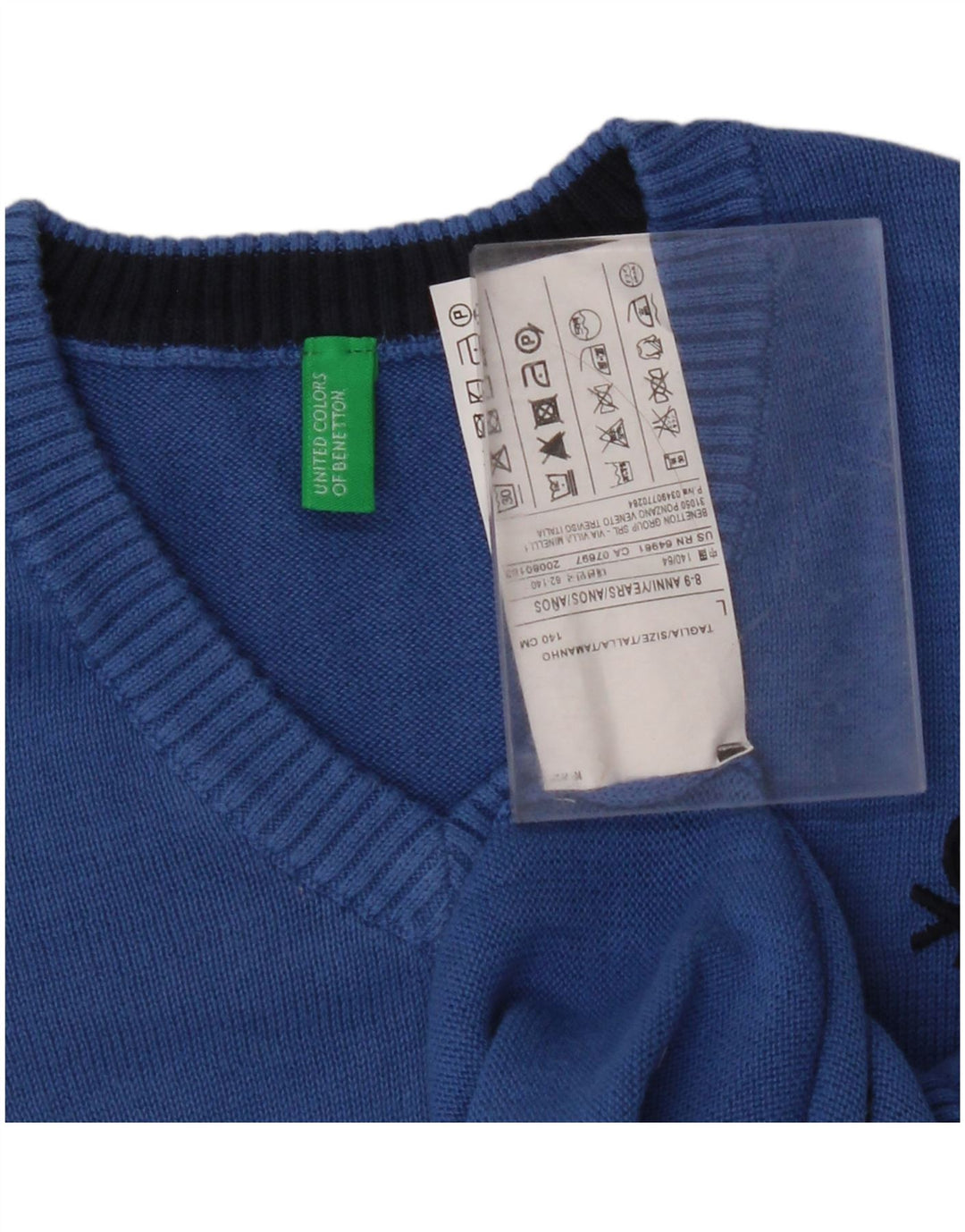 BENETTON Débardeur Garçon 8-9 Ans Grand Bleu Coton