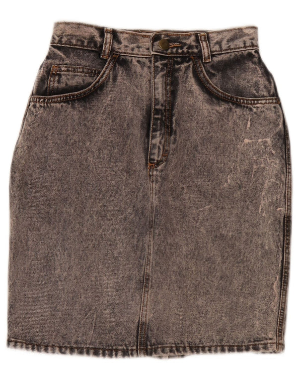 jupe en denim femme vintage IT 34 2XS W24 Coton gris
