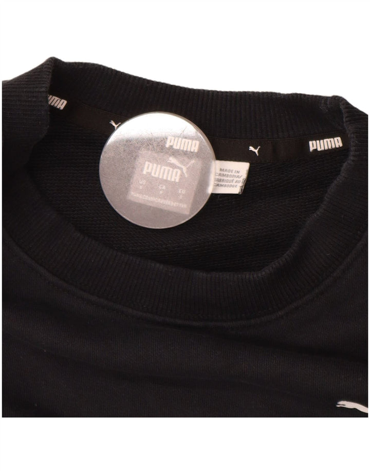 PUMA Sweat-shirt court surdimensionné pour femme UK 10 Petit Noir