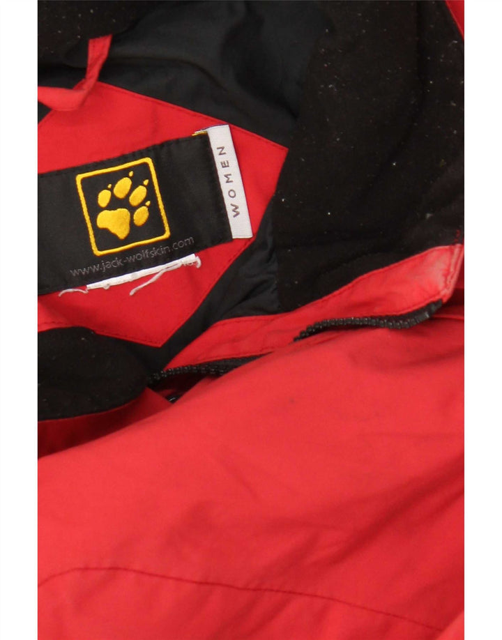 Jack Wolfskin Veste de Pluie Femme UK 14 Large Rouge Polyamide