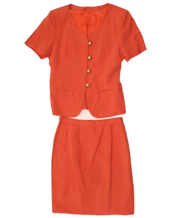 Piu & Piu Ensemble jupe 2 pièces à manches courtes pour femme IT 44 Medium W30 Orange