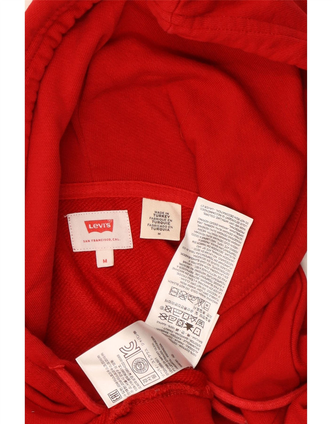 Levi's Pull à Capuche Graphique Homme Rouge Moyen Coton