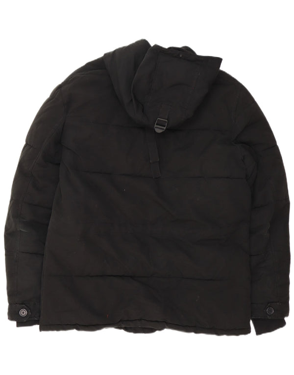 Zara Veste matelassée à capuche pour homme UK 38 Medium Noir