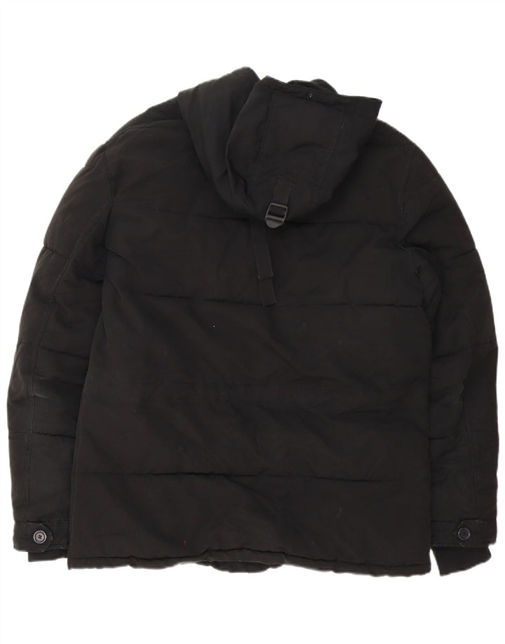 Zara Veste matelassée à capuche pour homme UK 38 Medium Noir