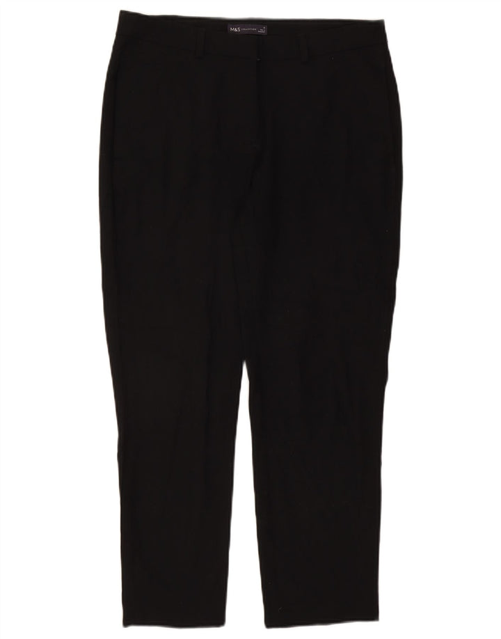 Marks & Spencer Pantalon de costume court pour femme UK 12 Medium W30 L25 Noir