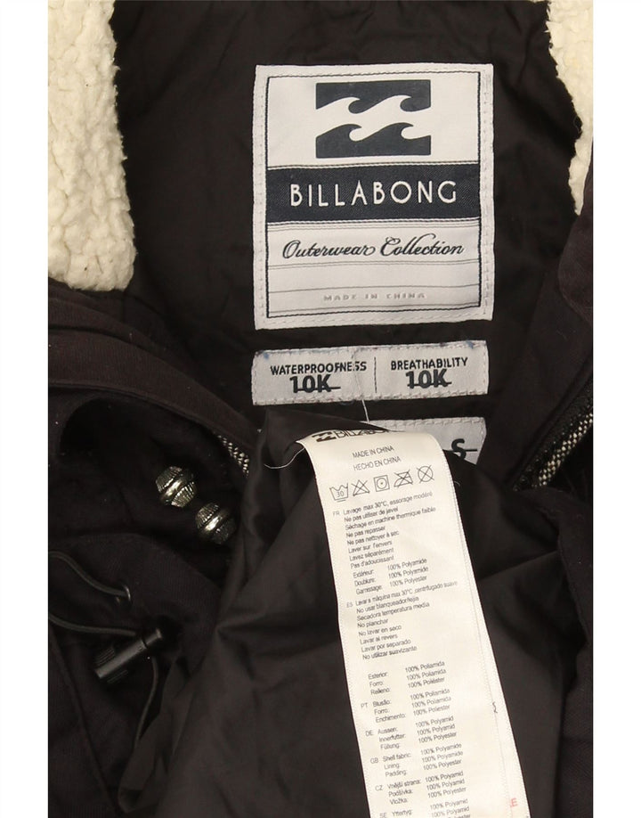 Billabong Veste coupe-vent à capuche pour femme UK 10 Small Noir Polyamide