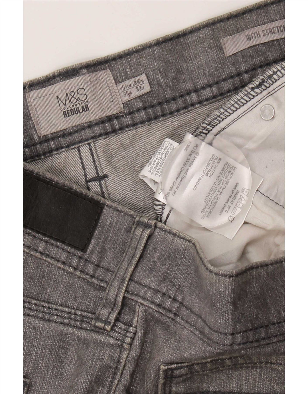 Marks & Spencer Jean droit régulier femme W36 L33 coton gris
