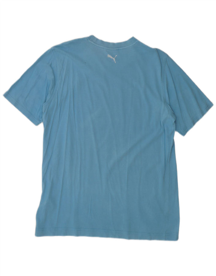 PUMA T-shirt graphique pour hommes, grand, bleu, coton