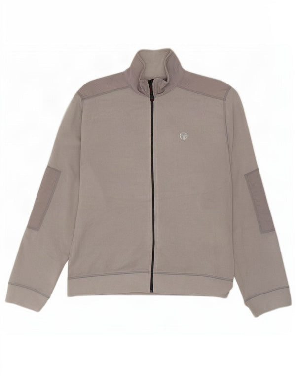 Sergio Tacchini Mens Fleece Jacket UK 42 XL Grey Pinstripe