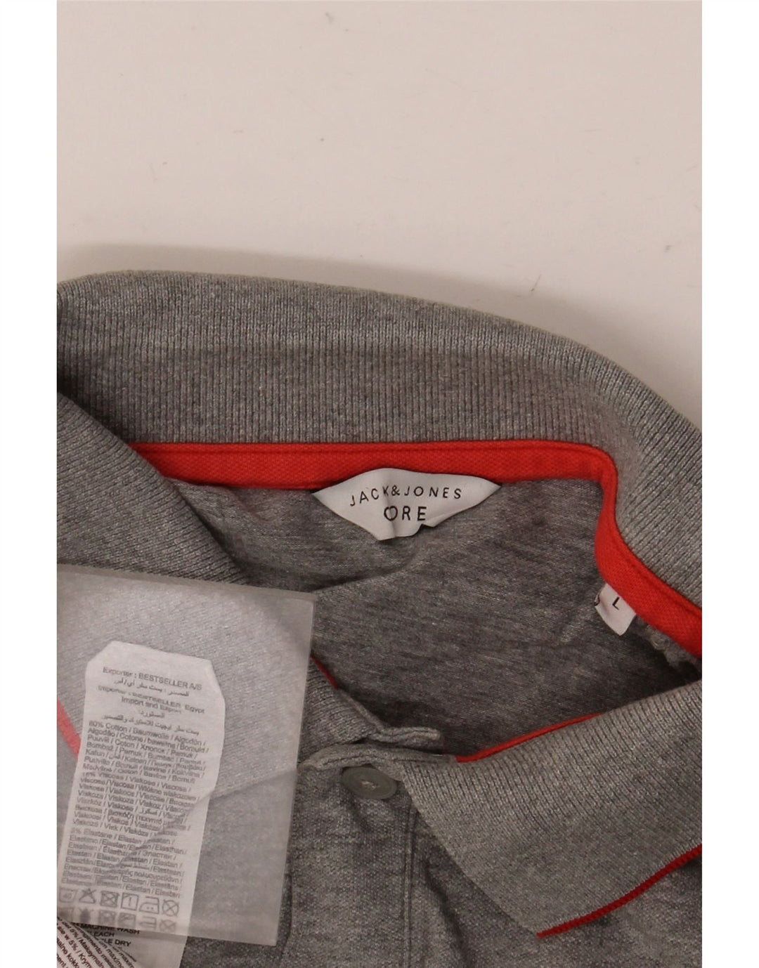 JACK & JONES Polo Homme Large Gris Coton